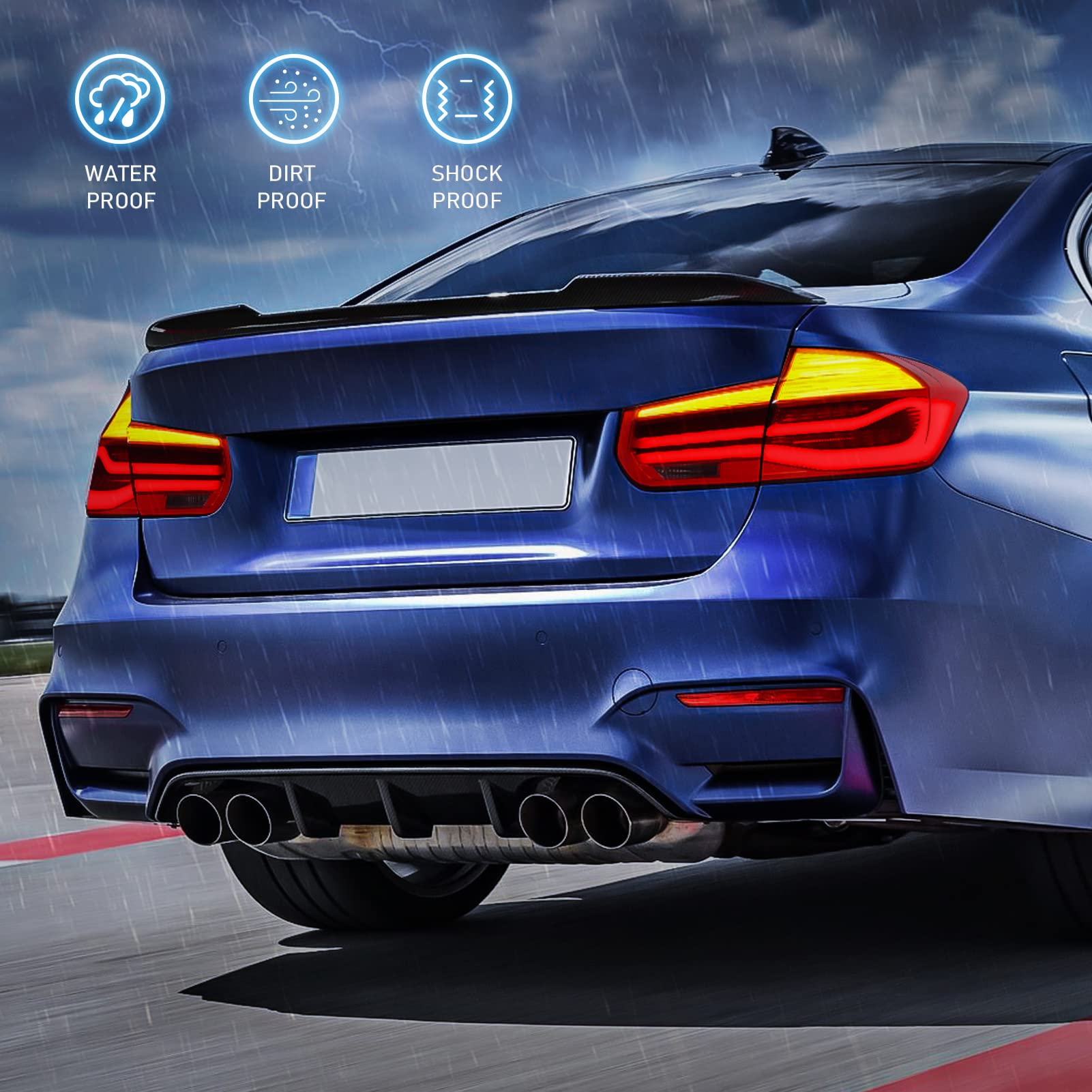 LED Taillight Tail Brake Light Assembly for F30 F80, 2014-2019 BMW 3 Series  M3, 2012-2018 320i/328i/328d/330e/330i/335i/340i/345i/xDrive, Sequential ...